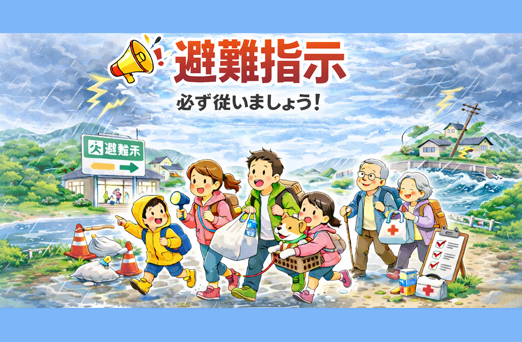 【お知らせ】避難する時は必ず「避難指示」に従いましょう！