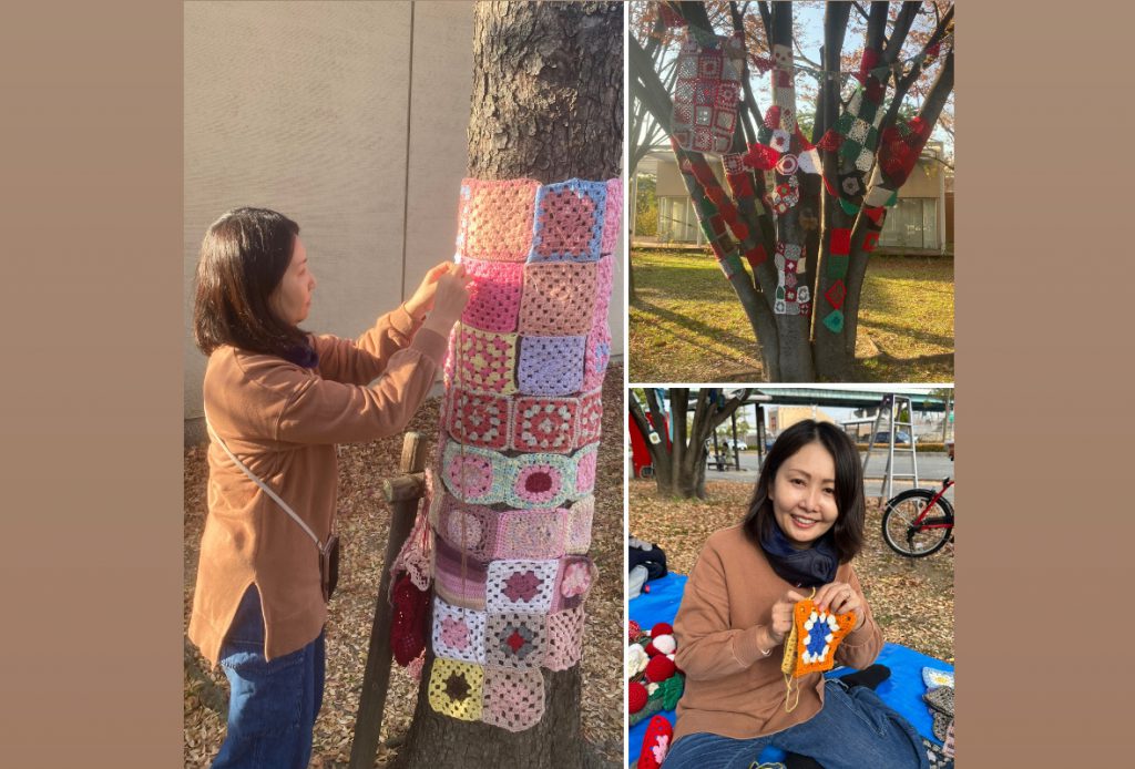 【こんなイベントに参加してきました】潮芦屋でヤーンボミングの飾り付け（12月7日）